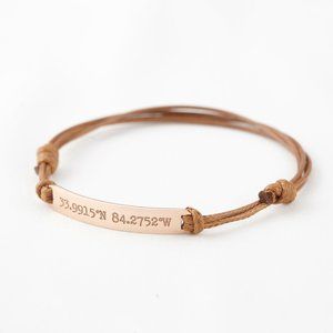 Coordinate Bracelet Leather Coordinates Bracelet Location Jewelry Gift For Her